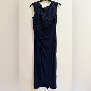 Elegant Macys Connected Navy Blue Evening Gown